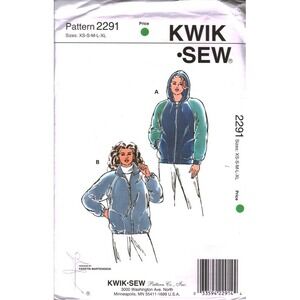 Kwik Sew 2291 Misses Hooded Zip Up Jacket Sewing Pattern Size XS-XL Kerstin FF